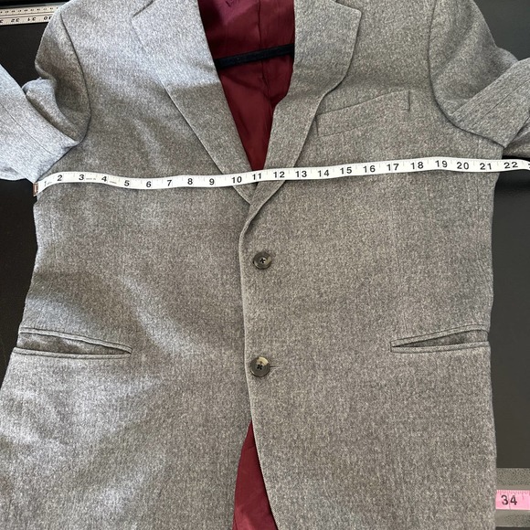 Jack Victor Exclusive Collection Blazer Lapel Collar Two Buttoned Gray Size 42S - Picture 11 of 11